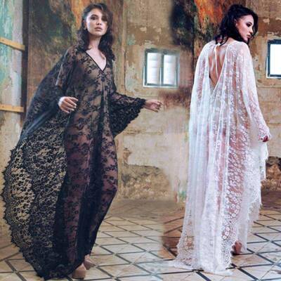 Black Lace Dress Outfits Sheer Lace cover up Dress Women