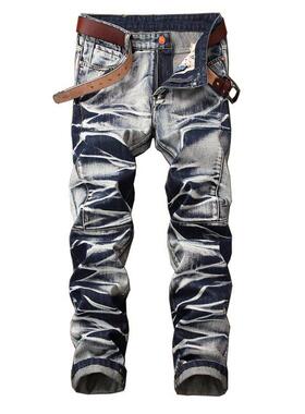Men's Distressed Ripped Jeans | Slim Straight Leg Denim