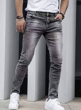 Men's Regular Fit Straight Leg Jeans Lightweight Slim Fit