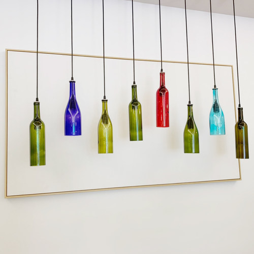 复古工业风餐厅咖啡厅服装店LED吊灯个性创意酒吧台玻璃酒瓶灯具1