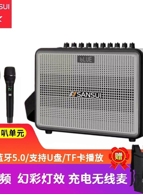 山水G27Plus户外K歌音响广场舞手提音响便携自带声卡话筒直播音箱