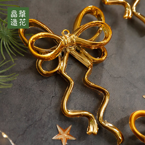 晶华红金六耳长尾结圣诞装饰品