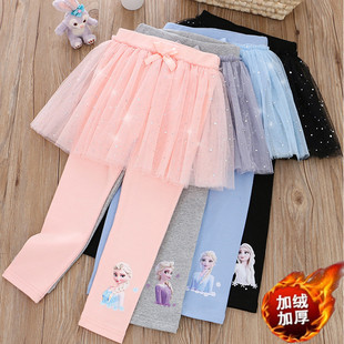 裙女孩加绒加厚打底裤 女童裙裤 儿童公主一体绒连裤 新款 子 秋冬装