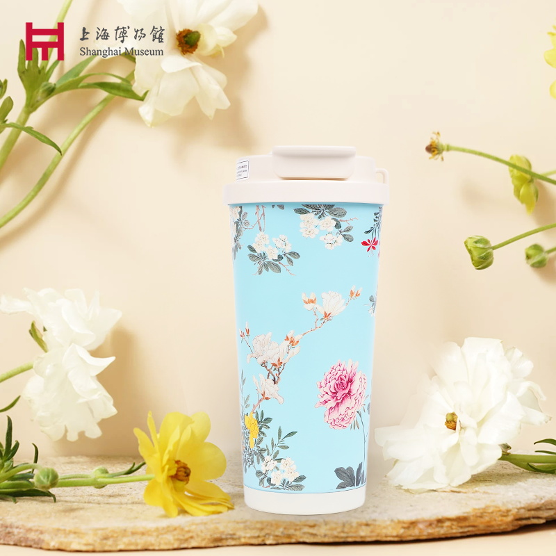 上海博物馆保温杯群英图不锈钢