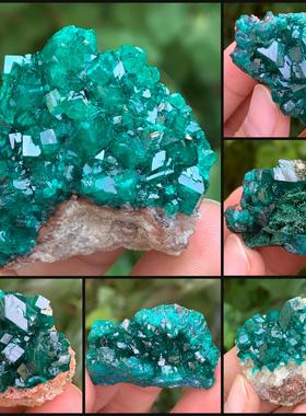 刚果 翠绿色 翠铜矿 天然矿物晶体矿石标本收藏观赏原石摆件地质