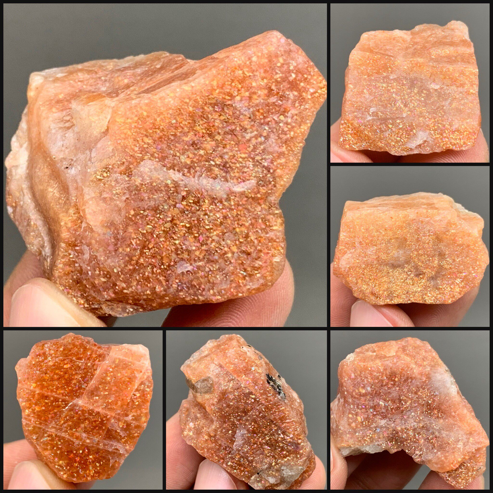 太阳石彩虹日光石 天然矿物晶体矿石标本收藏观赏原石尼日利亚