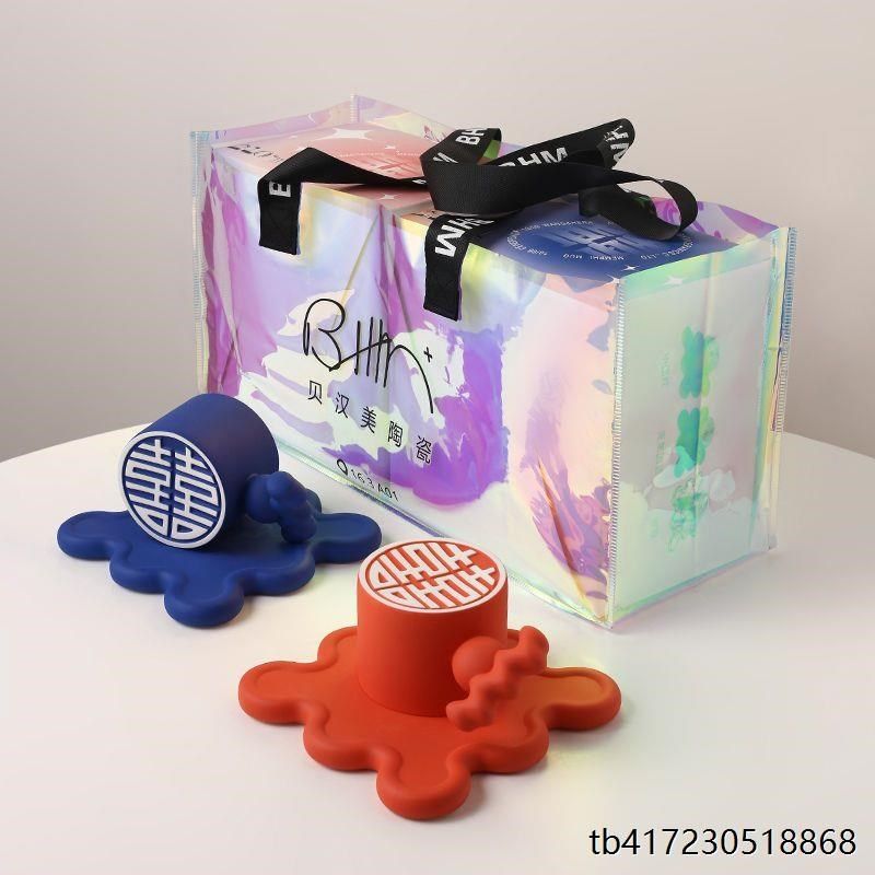 优选贝汉美创意结婚礼物喜t字马克杯情侣杯实用新婚礼物送新娘伴