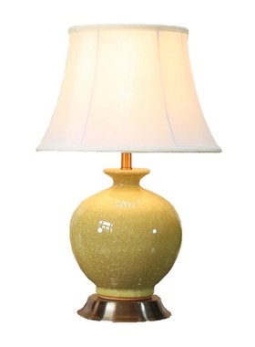 优选新中式美式复古冰o裂纹客厅书房卧室沙发床头柜酒店黄色陶瓷