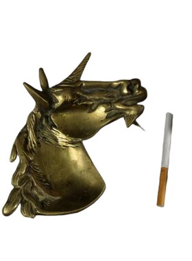 优选vintage欧式黄铜烟u灰缸创意金属雪茄缸ins办公室西洋古董客