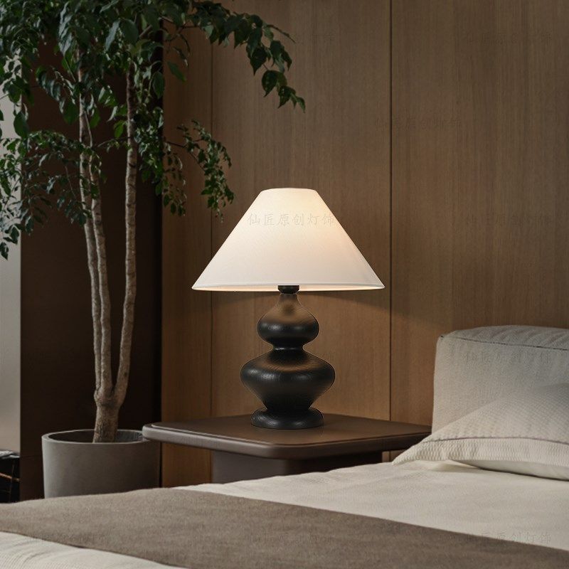 优选法式复古实木台灯卧室客厅新中D式中古侘寂风高级感主卧床头