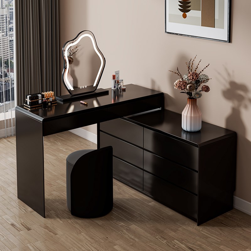优选新款全实木简约现代化x妆桌斗柜收纳柜一体轻奢梳妆台卧室