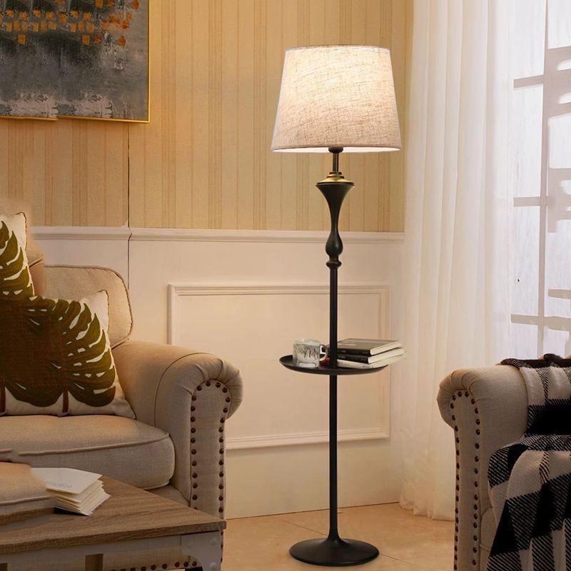 优选美式复古茶几落地灯沙发客厅卧室书房圆桌置物U立式中古护眼