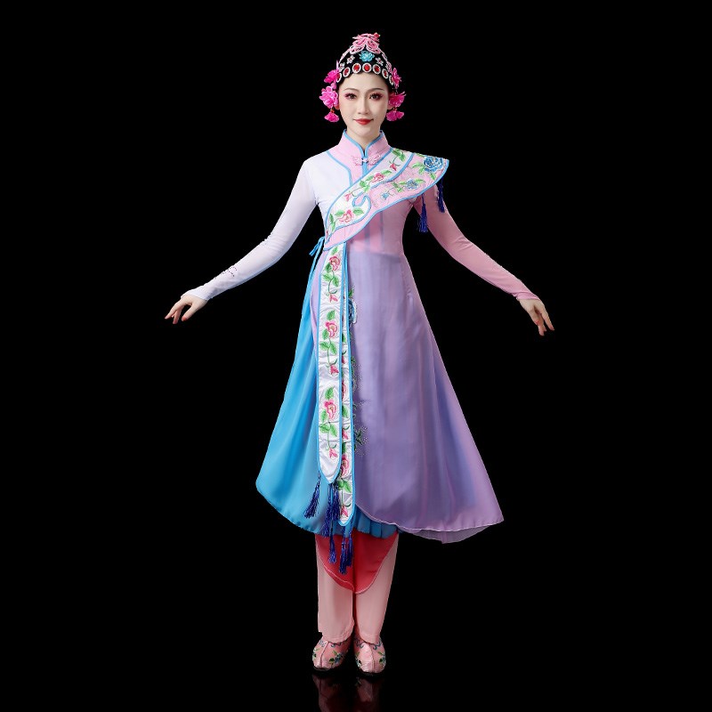 新品俏花旦舞蹈服女成人新款w京剧戏曲心有翎兮戏服表演服古典演图片