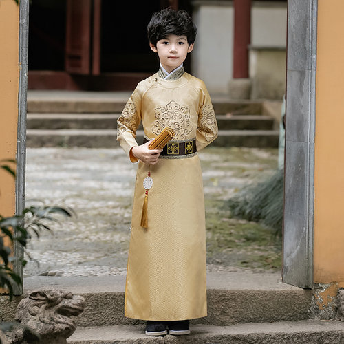 新品儿童古装e汉服男童唐装男孩少爷服套装贝勒爷太子小王爷演出