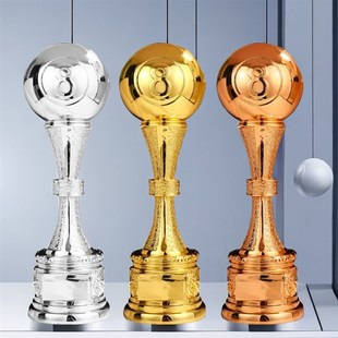优选23 40cm大尺寸水晶定制 369台球奖杯定制树脂奖杯纪念冠H亚季