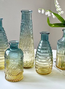 优选Vieteri Mare花瓶欧式复古渐变装饰品餐桌摆件小口径花插丨克