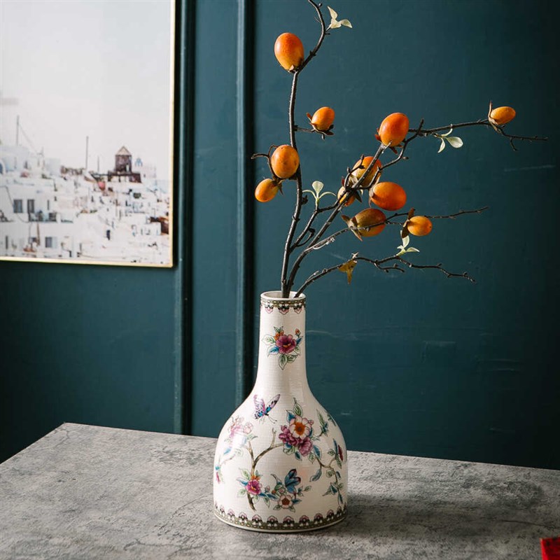 优选青花瓷花瓶高级感新中式陶瓷摆件美J式复古客厅玄关干花插花