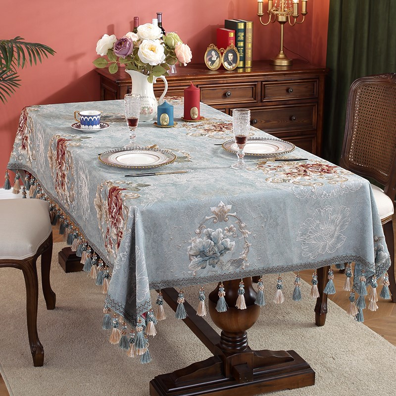 优选桌布欧式轻奢高级感新t款餐桌布艺长方形茶几台布高档餐厅桌