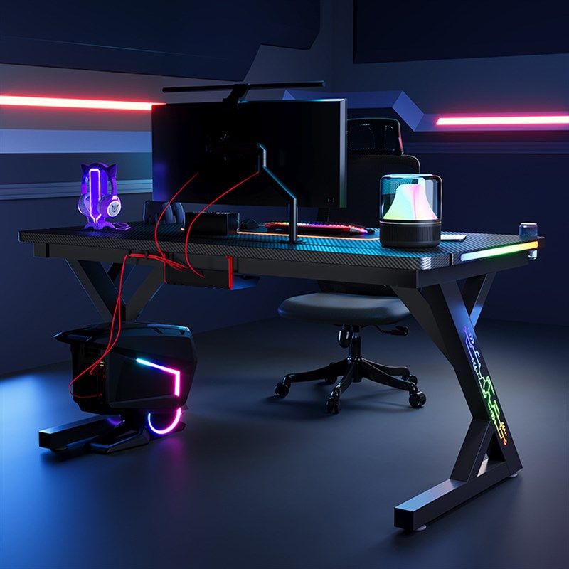 优选S3实木电脑桌台式电竞桌卧室家用书桌碳纤X维台式电脑桌