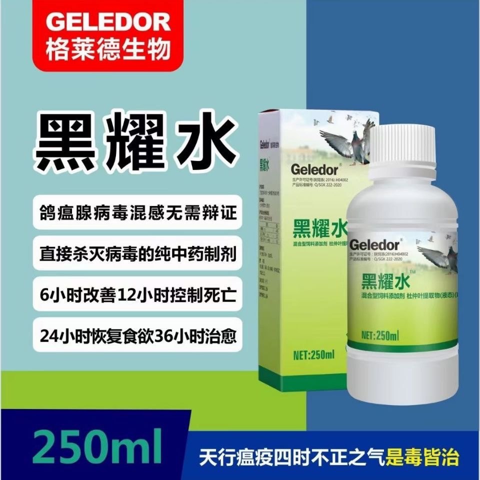 格莱德鸽药黑药水中药赛鸽信鸽抗病毒鸽痘流行感冒鸽瘟治疗鸽子药