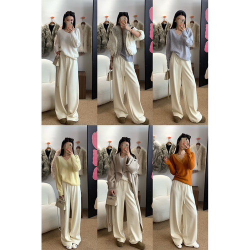 12/2  10AM 徐琳 「糯米懒人裤」垂顺莱赛尔桑蚕丝混纺呢料直筒裤