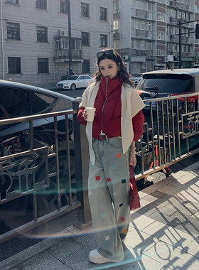 12/2  10AM  徐琳「vtg主义」复古刺绣带垄棉加绒牛仔直简裤