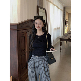 MINISTUDIO徐琳「人间嗲精」肌理感针织莱赛尔混纺叠穿假两件上衣