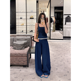 套装 蕾丝吊带高腰牛仔阔腿裤 STUDIO徐琳「长期主义」U领无袖 MINI