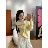 徐琳「暖冬云雾」v领绵羊毛混山羊绒毛衣上衣开衫 10AM