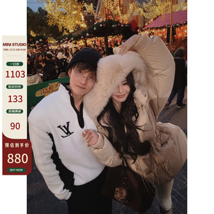 10AM徐琳「爱丁堡暖冬」连帽收腰狐狸大毛领90白鸭绒羽绒服