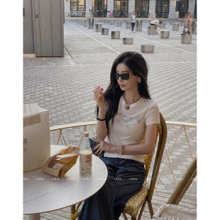 MINI STUDIO徐琳喜鹊衔花蝴蝶结印花休闲短Tee