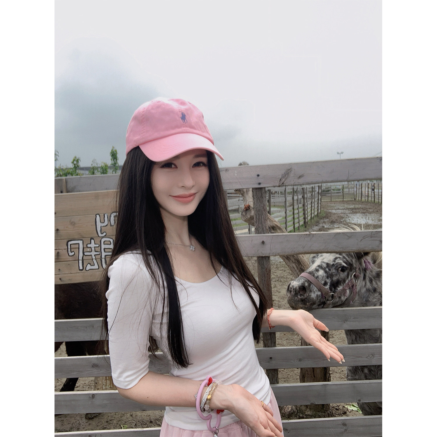 4/17 徐琳[纯欲战神T」莱赛尔辣妹风性感身材正肩中袖微透T恤女
