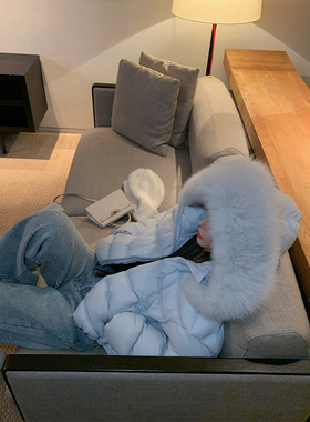 12/23  10AM 徐琳「温暖奶芙」云朵真狐狸毛领90白鸭绒短款羽绒服