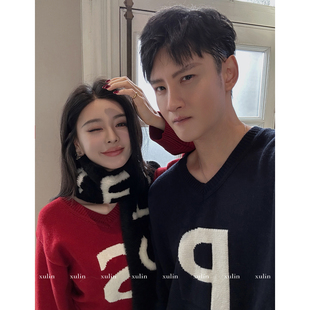 MINI 冬意相拥VTG字母标澳毛绒混纺情侣毛衣 STUDIO徐琳