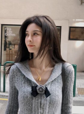 08/13 10AM 徐琳「日杂甜心」清纯系减龄海军领蝴蝶结针织小短款