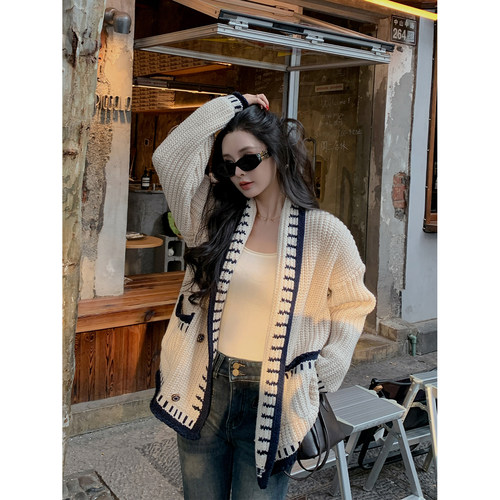 12/2  10AM  徐琳「编织香榭」宽松落肩粗织高克重羊毛毛衣外套