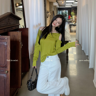 「钓系薄T」前后两穿解构感露肩扭结长袖 MINI STUDIO徐琳