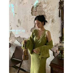 套装 立体花绵羊毛吊带裙开衫 10AM徐琳「琉璃佳人」设计师款