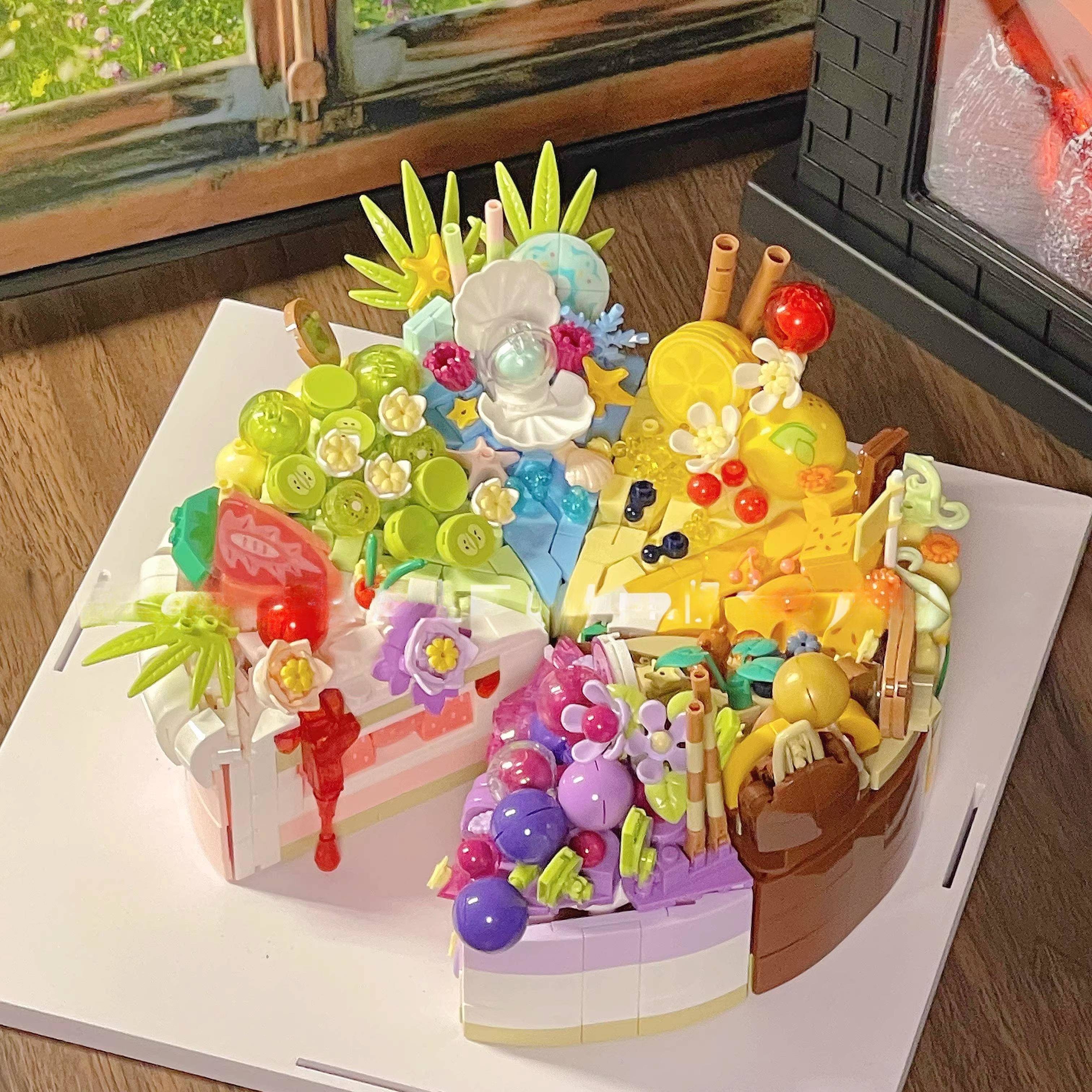 甜品生日蛋糕积木成人版益智拼装玩具送女孩系列情人节生日礼物