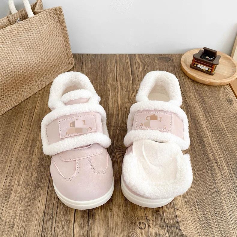 新款休闲运动板鞋百搭厚底增高棉鞋女2025冬季甜美保暖加绒面包鞋