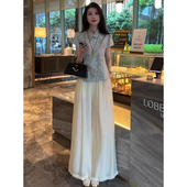 国风套装 洋气盘扣衬衫 女2025夏季 新中式 新款 时尚 阔腿裤 气质两件套