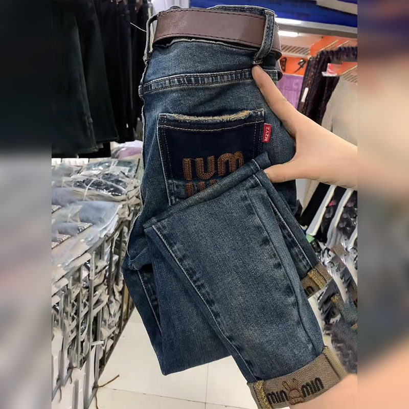 2024春夏时尚高腰显瘦牛仔烟管裤