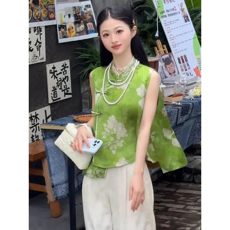 新中式气质国风立领马甲女装2025夏季新款时尚贵气感百搭无袖上衣