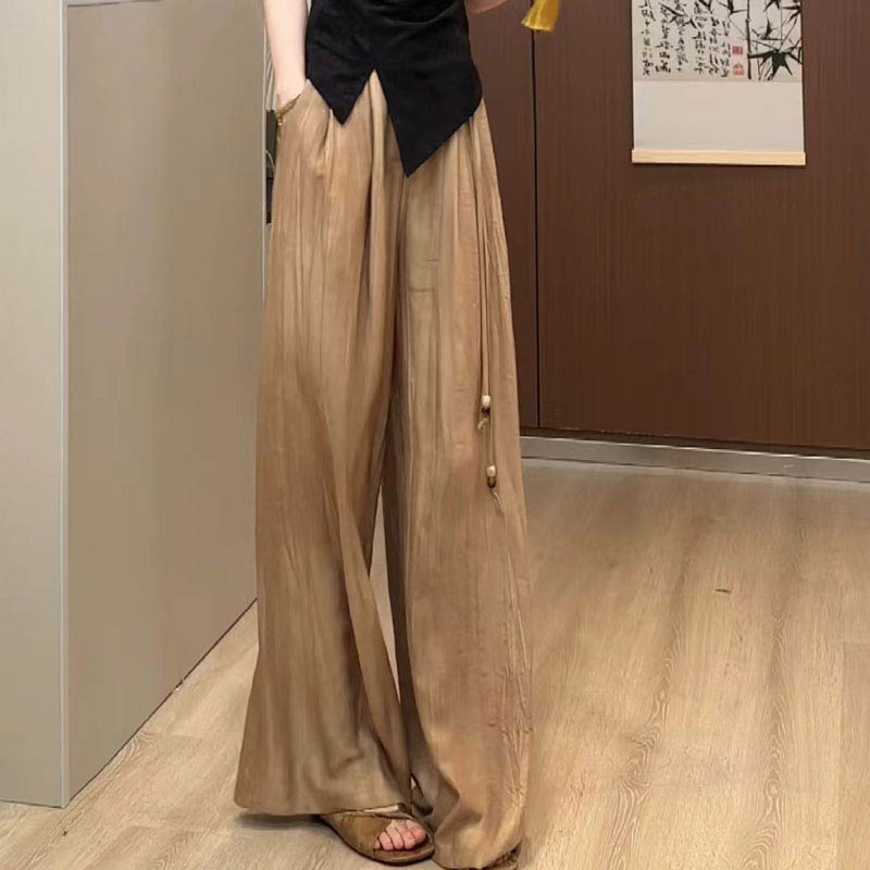 凉皮裤2024夏季新款高腰宽松休闲