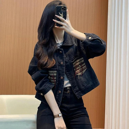 欧洲站牛仔外套女新款2025短款小个子欧货高街美式设计感小款上衣