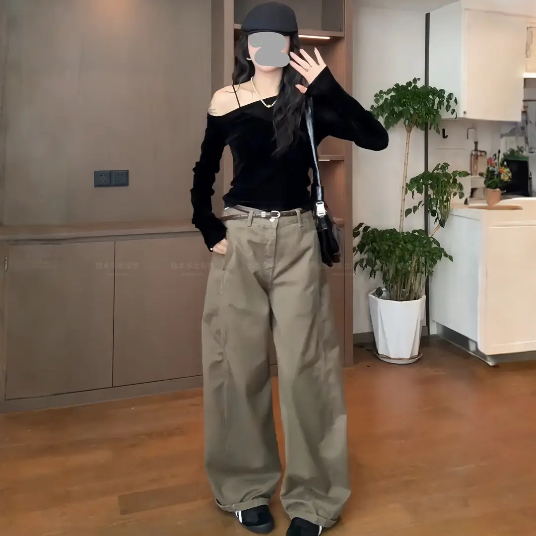 2025秋冬新款轻奢设计感气质长袖上衣休闲百搭时尚洋气牛仔裤套装