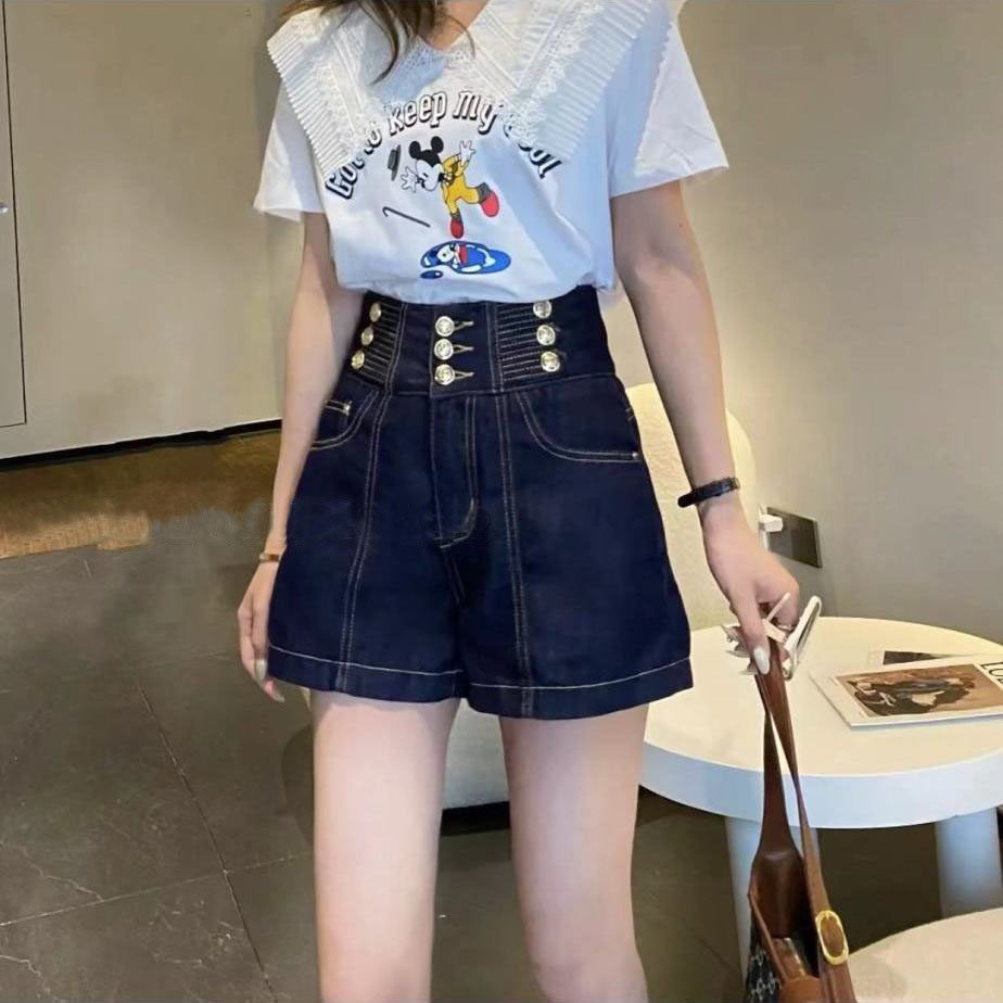 韩版阔牛仔短裤2022夏季新款时尚