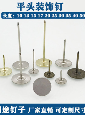 水泥丁字便携硬包照片墙加长图钉按钉大头墙纸仿古工字帽钉门钉圆