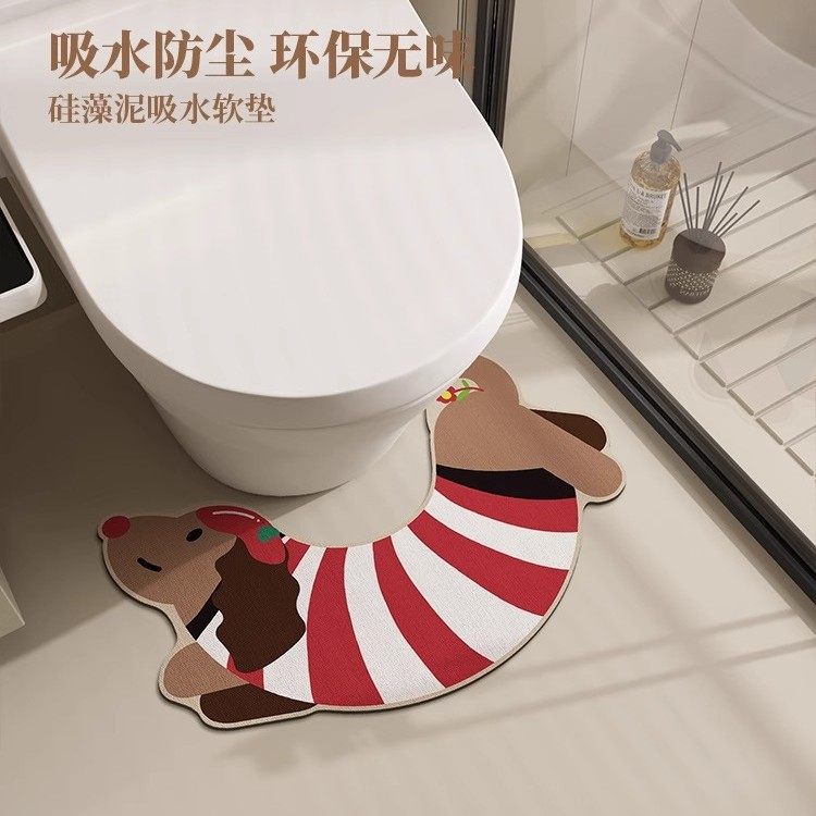 腊肠狗马桶u型地垫浴室防溅尿吸水速干脚垫硅藻泥厕所耐脏防滑垫,居家布艺,家用脚垫,淘宝优惠券,粉丝福利购,淘宝优惠卷