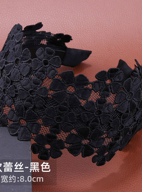 高端发箍遮白发神器超宽边蕾丝头箍新款黑色刘海一体高颅顶头饰发